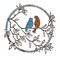 Metal Wall Art Bird on Tree Branch Silhouette Bird Art Decor for Living Room Garden Bedroom Office Home Wall Housewarming Party Decor(Retro Color)
